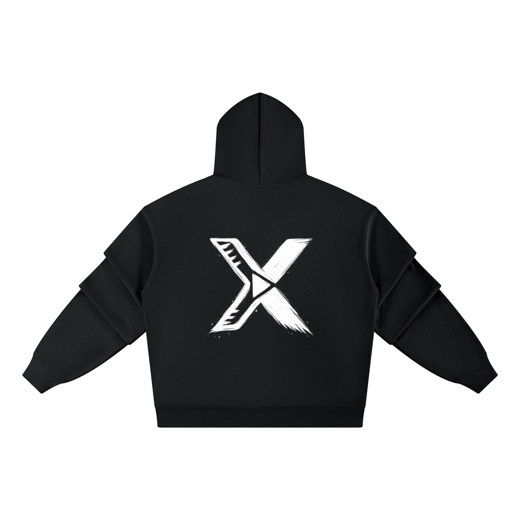 XOUND NINJA - Unisex Heavyweight Ruched Sleeves Hoodie