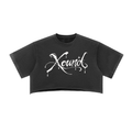 XOUND XHE CROP TEE - Snow Washed Raw Edge Crop Top