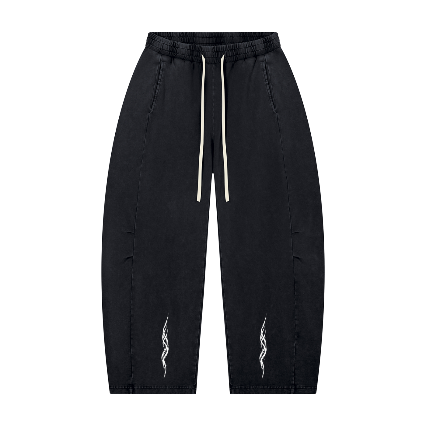 XOUND BARREL UNI - Unisex Mineral Wash Barrel Leg Pants