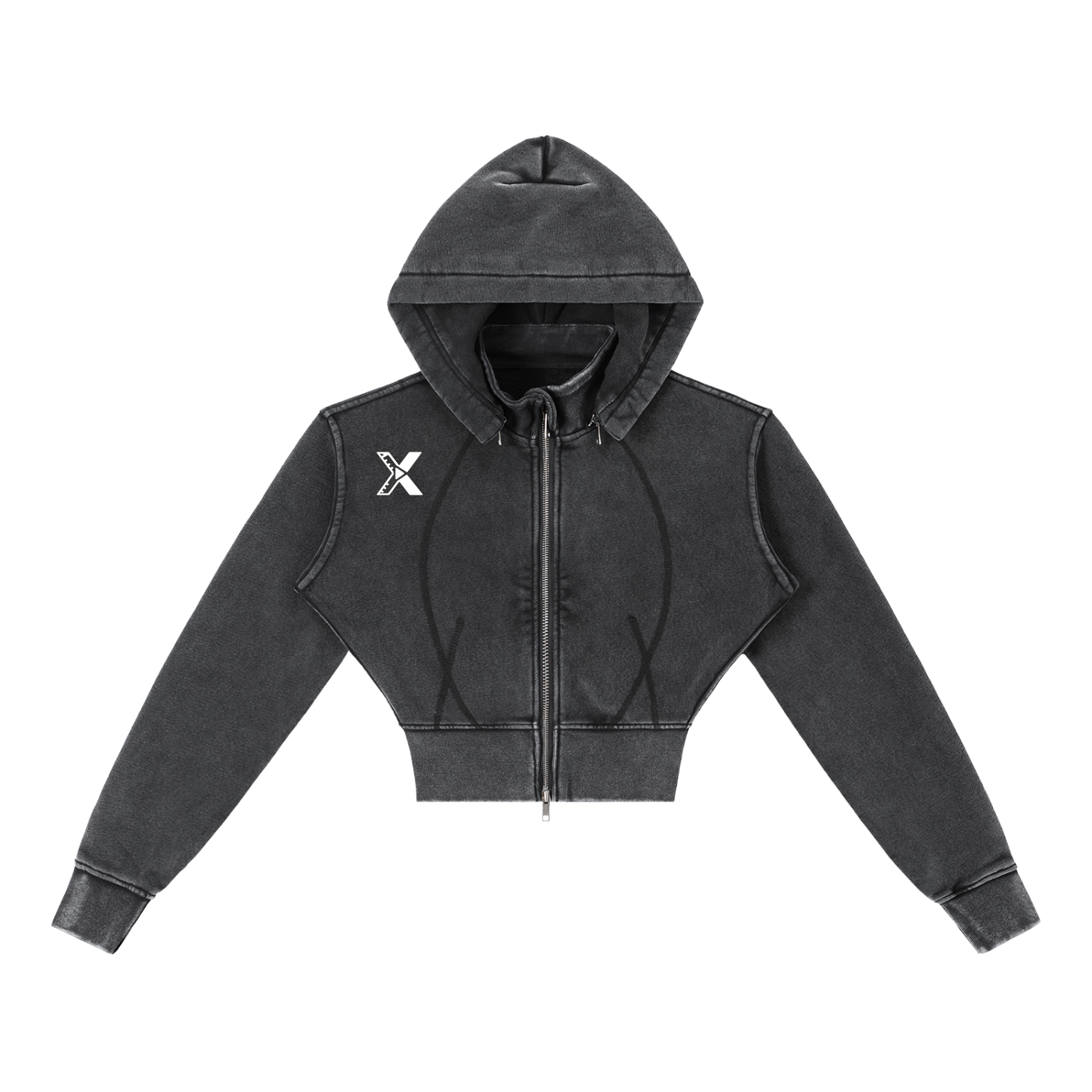 Xound XHE - Vintage Washed Cropped Fleece Hoodie