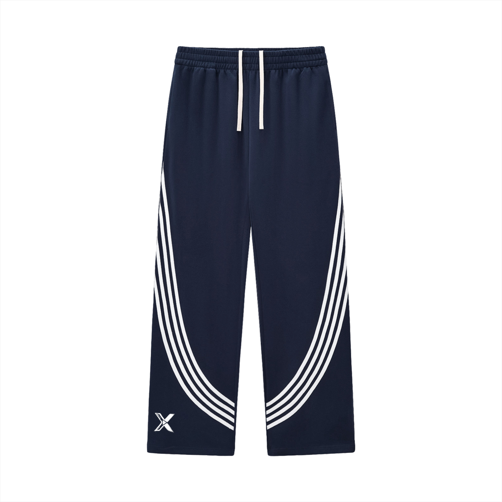 XOUND WAV UP - Curved Stripe Straight Sweatpants