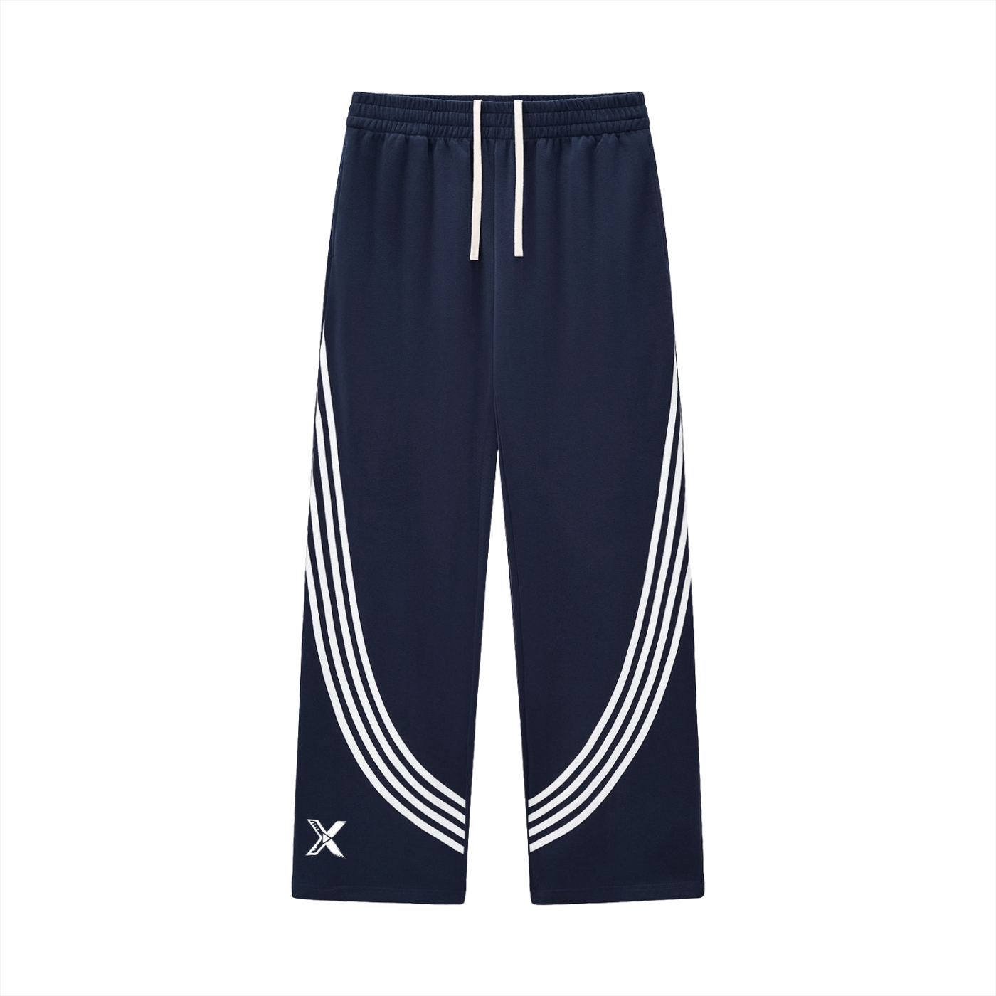XOUND WAV UP - Curved Stripe Straight Sweatpants