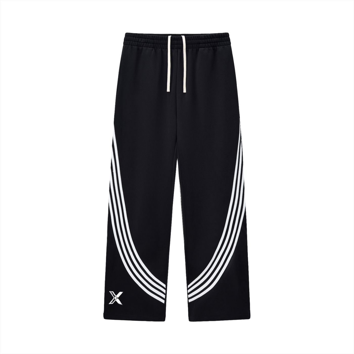 XOUND WAV UP - Curved Stripe Straight Sweatpants