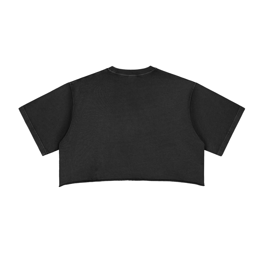 XOUND XHE CROP TEE - Snow Washed Raw Edge Crop Top